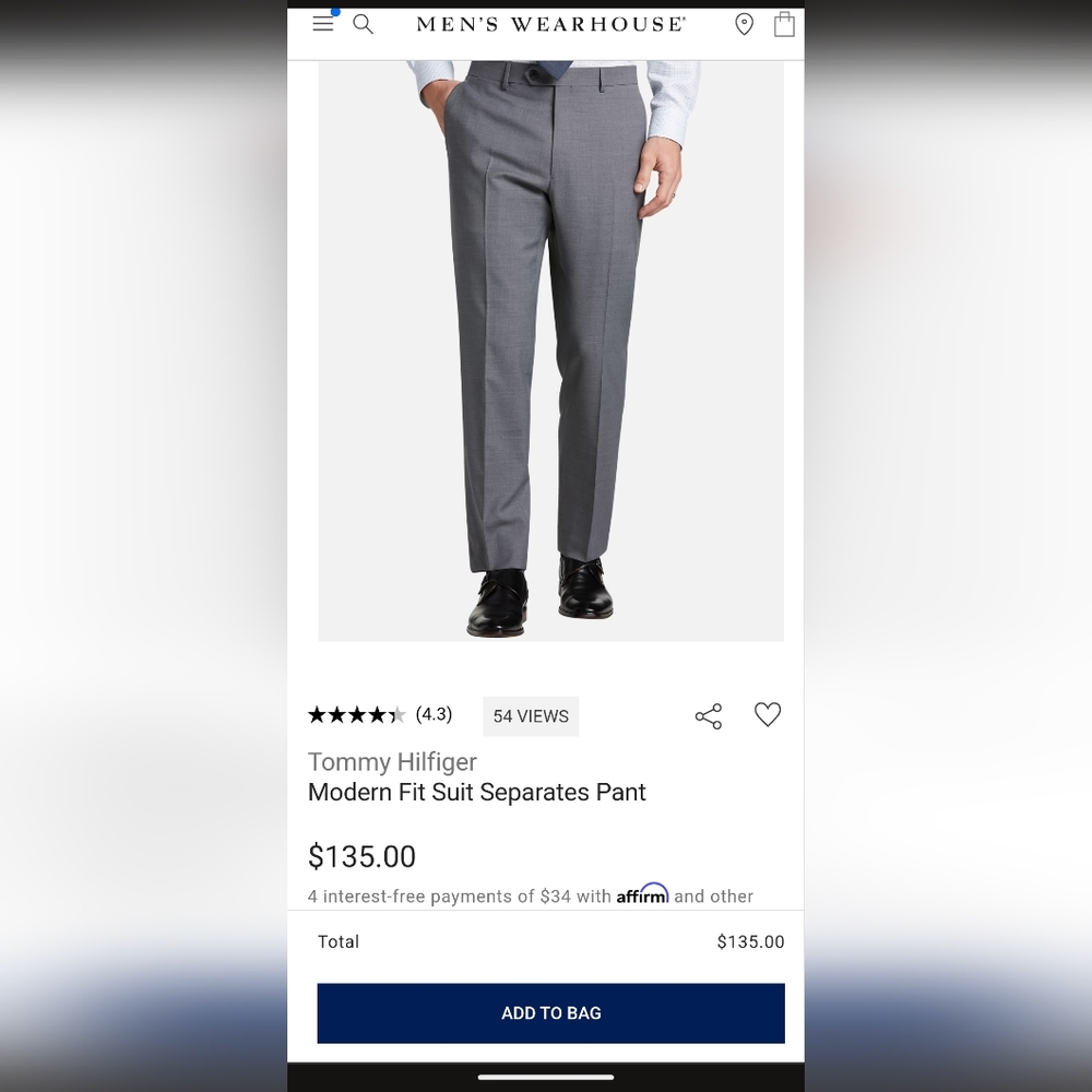 Tommy Hilfiger Modern Fit Suit Pants